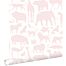 papel pintado animales rosa suave de ESTAhome