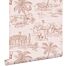 papel pintado animales de la selva rosa terracota de ESTAhome