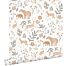 papel pintado bosque con animales del bosque verde grisáceo, beige y blanco de ESTAhome