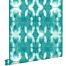 papel pintado diseño tie-dye Shibori turquesa intenso de ESTAhome