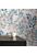 papel pintado diseño floral multicolor, blanco, turquesa, gris y rosa de Livingwalls