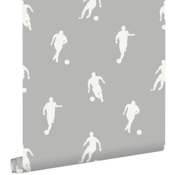 papel pintado jugadores de fútbol gris pardo de ESTAhome