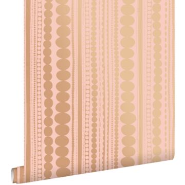 papel pintado cuentas rosa melocotón y marrón cobre brillante de ESTAhome