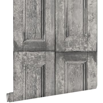 papel pintado puertas de paneles gris de ESTAhome