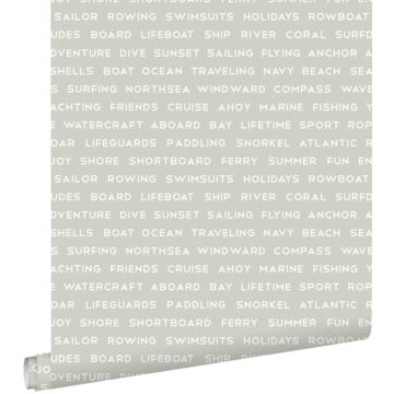 papel pintado textos marítimos de playa cerval de ESTAhome