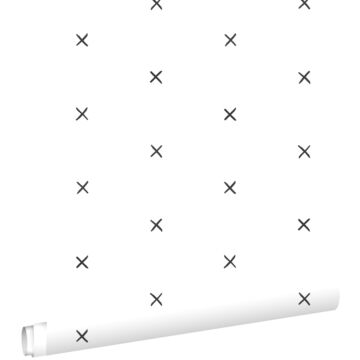 papel pintado motivo gráfico blanco y negro de ESTAhome