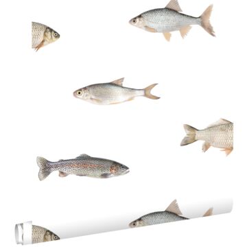papel pintado peces gris de ESTAhome
