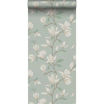 papel pintado magnolia verde celadón de ESTAhome