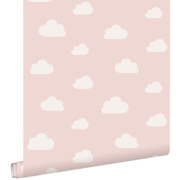 papel pintado pequeñas nubes rosa suave de ESTAhome