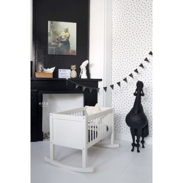 papel pintado habitación de bebé puntos negro y blanco 138934