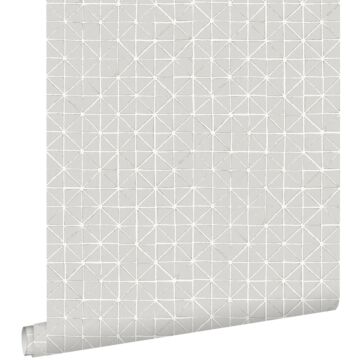 papel pintado formas geométricas gris pardo de ESTAhome