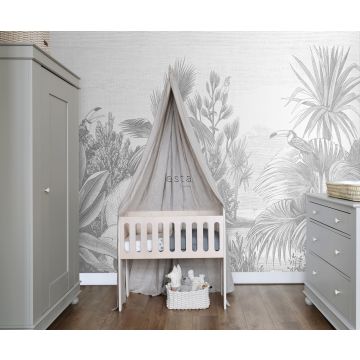 fotomural habitación de bebé jungla gris 159061