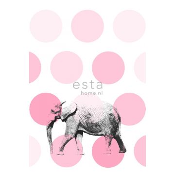 fotomural elefante rosa de ESTAhome