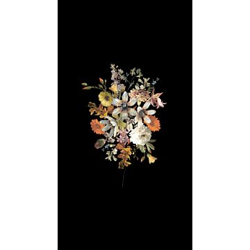 fotomural ramo de flores multi color sobre negro de ESTAhome
