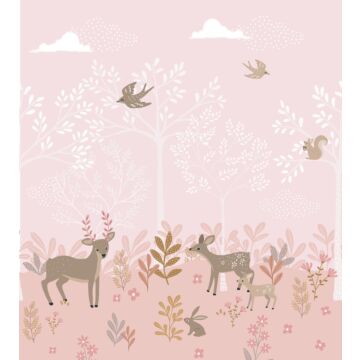 fotomural ciervos rosa de ESTAhome