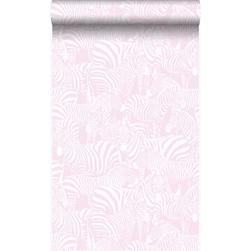 papel pintado cebras rosa claro de Origin Wallcoverings