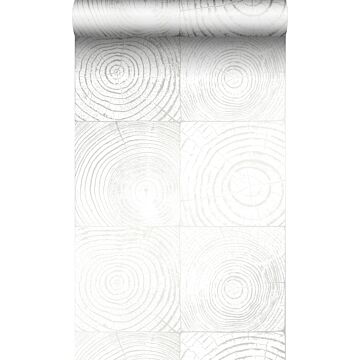 papel pintado cortes de troncos de arboles blanco y plata de Origin Wallcoverings
