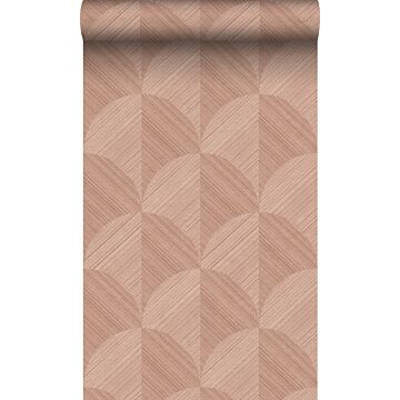papel pintado con textura eco diseño 3D rosa terracota de Origin Wallcoverings