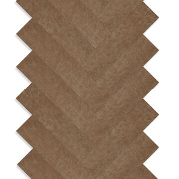 paneles eco-cuero autoadhesivos  chevron marrón coñac de Origin Wallcoverings