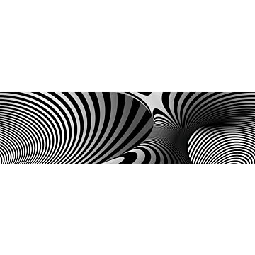 cenefa autoadhesiva diseño abstracto blanco y negro de Sanders & Sanders