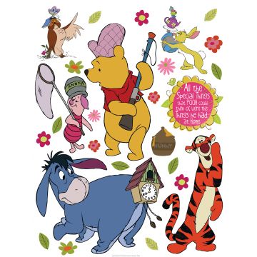mural decorativo autoadhesivo Winnie the Pooh amarillo, azul, naranja y rosa de Disney