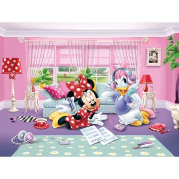 fotomural Minnie Mouse rosa, rojo y morado de Disney