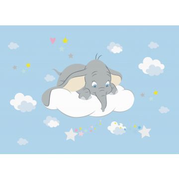 póster decorativo Dumbo azul y gris de Disney