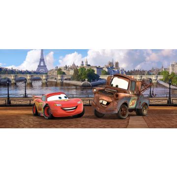 póster decorativo Cars rojo, marrón y azul de Disney