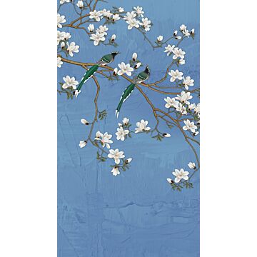 fotomural ramas en flor azul agrisado de Sanders & Sanders