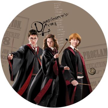 mural redondo autoadhesivo Harry Potter, Hermione Granger, Ron Weasley beige, negro y rojo de Sanders & Sanders