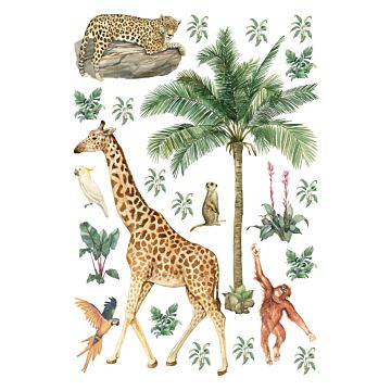 mural decorativo autoadhesivo animales de la selva verde selva de Sanders & Sanders