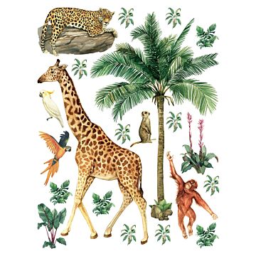 mural decorativo autoadhesivo animales de la selva verde selva de Sanders & Sanders