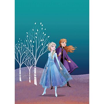 póster decorativo Frozen Anna & Elsa azul y morado de Komar