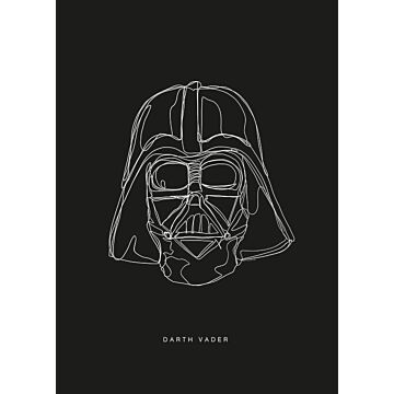 póster decorativo Star Wars Lines Dark Side Vader blanco y negro de Komar