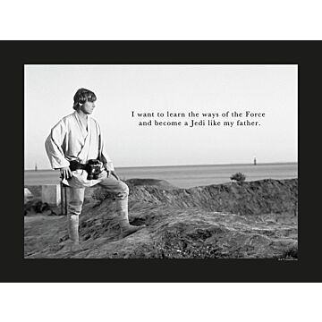póster decorativo Star Wars Classic Luke Quote blanco y negro de Komar