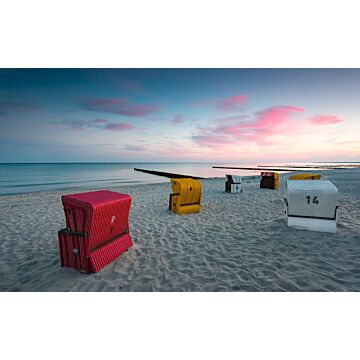fotomural playa azul, gris y rosa de Sanders & Sanders