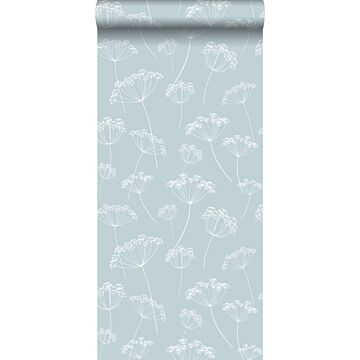 papel pintado diseño floral azul celeste de Walls4You