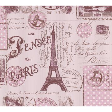 papel pintado Paris rosa lila de A.S. Création